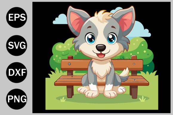A Cartoon Puppy on a Bench: Graphics & Freebies Review