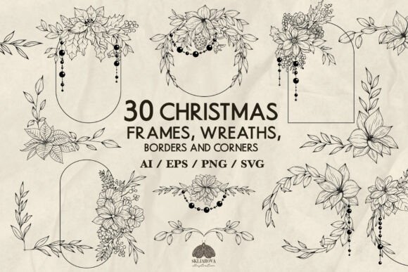 Christmas Poinsettia Frames: Graphics & Illustrations Review