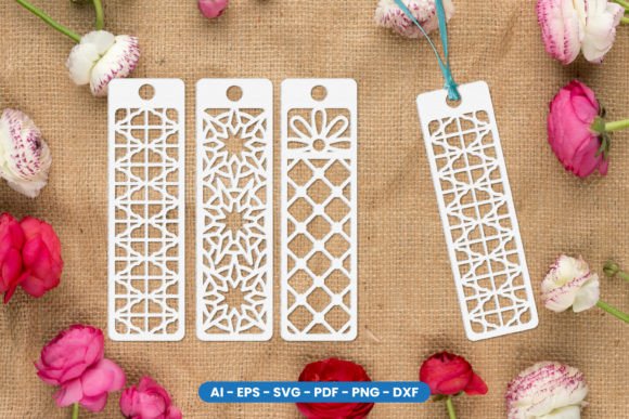 Decorative Bookmark Papercut Graphics for Crafts