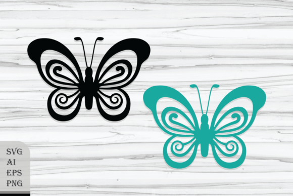 Decorative Butterfly with Stripes: Graphics for Crafts