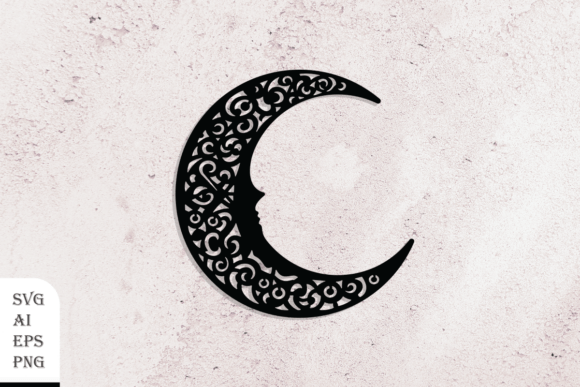 Decorative Cartoon Crescent Silhouette Graphics & Crafts