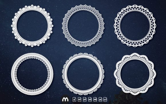 Decorative Lace Frames for Graphics and Crafts