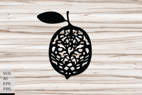 Decorative Silhouette of Lemon: Graphics & Crafts