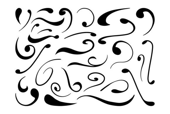 Elegant Decorative Swirl Line Vector Graphics & Icons