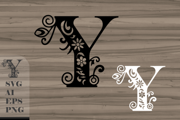 Floral Decorative Letter Y: Graphics for Crafts