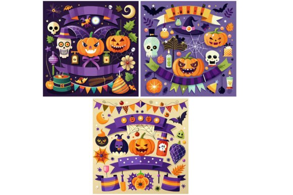 Halloween Banners and Ribbons Graphics