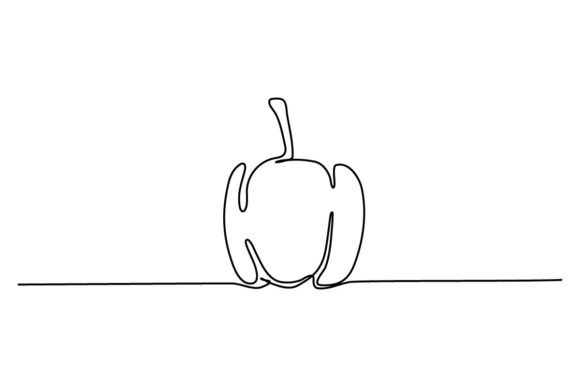 Peppers One Continuous Line Graphics & Illustrations