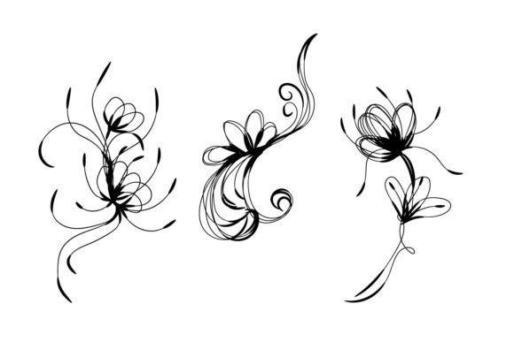 Vintage Vector Decorative Floral Graphics for Crafts